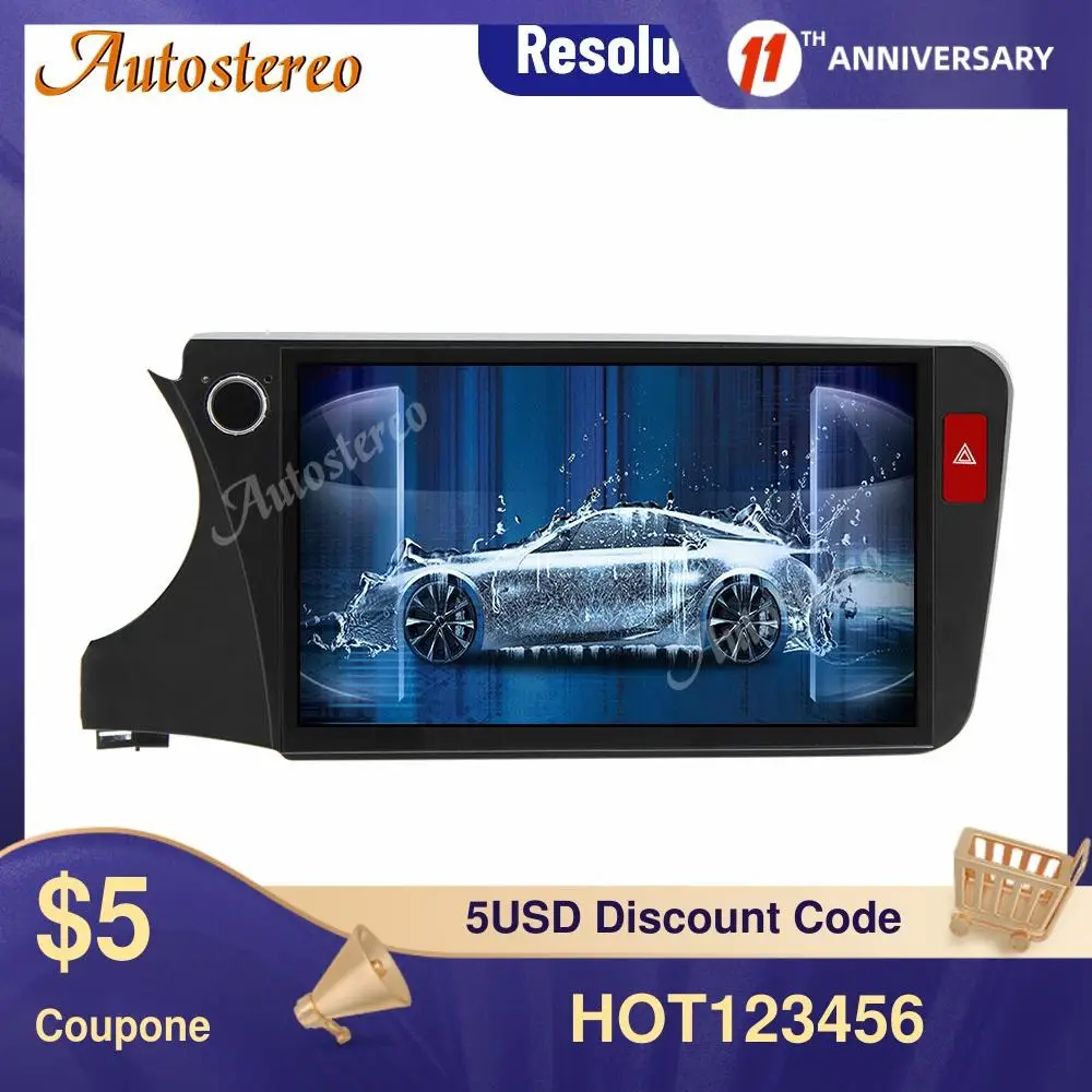 

Автомобильный мультимедийный плеер, 11,8 дюйма, Android 9,0, 4 + 64 ГБ, для Honda CITY 2015, 16-2020, автомобильный GPS-навигатор, головное устройство, автомобильное радио, стерео
