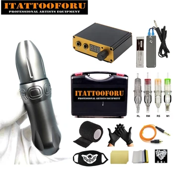 

Professional Tattoo Kit Rotary Pen Machine Set LCD Power Supply Set Full Accessories Permanent Body Art Complete Tattoo Set