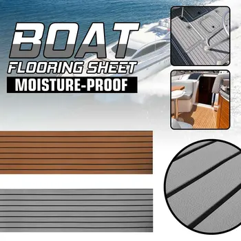 

2400x450x6mm Self-Adhesive Foam Teak Decking EVA Foam Marine Flooring Faux Boat Decking Sheet Accessories RV Car Mats Brown/Gray