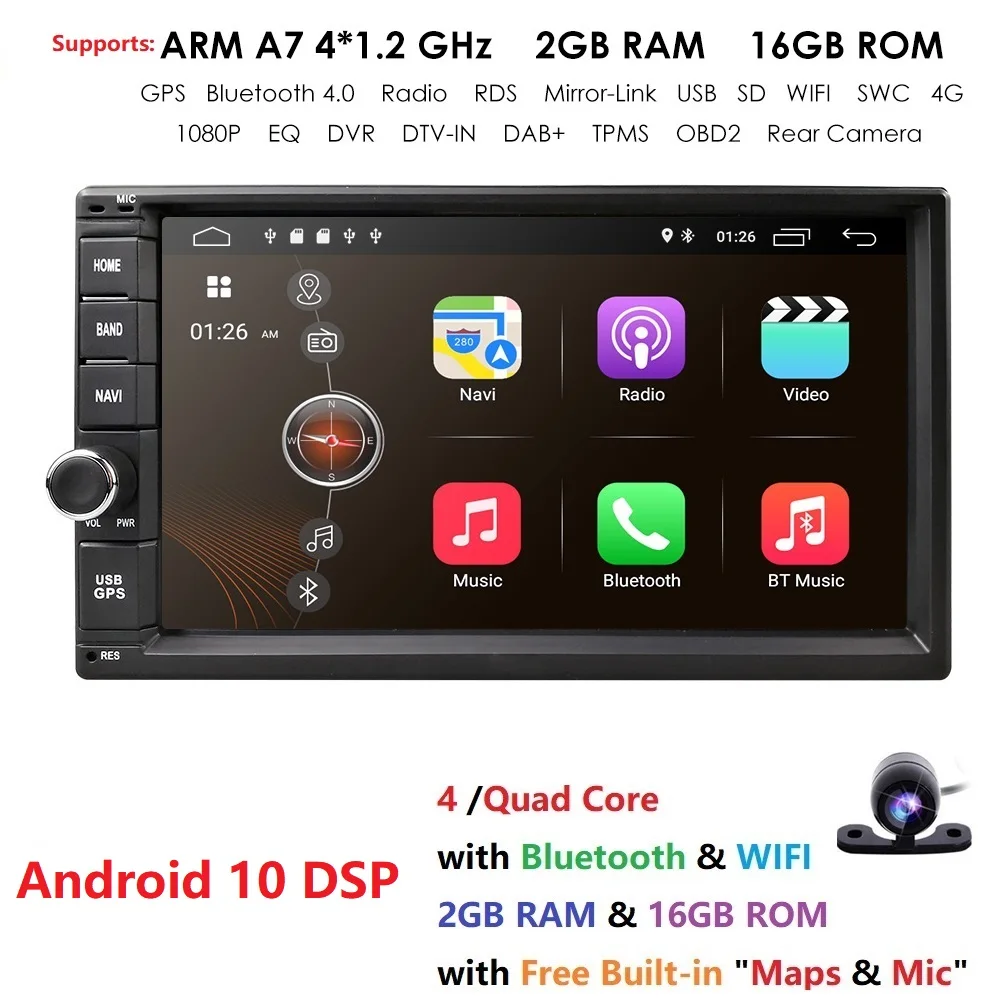 Android 10 7 inch Double Din Universal Car Radio GPS Multimedia Unit Player For TOYOTA Nissan Kia RAV4 Honda Hyundai Android 10 7 inch Double Din Universal Car Radio GPS Multimedia Unit Player For TOYOTA Nissan Kia RAV4 Honda Hyundai