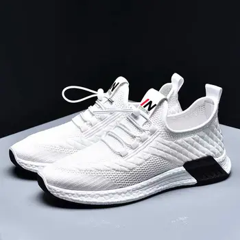 

2020 High Quality Brand Youth Outdoor Men White Sneakers Breathable Vulcanize Shoes Mesh Tenis Mens Shoes Summer Drop Shipping