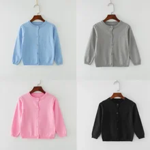 Cardigan tricoté à manches longues pour bébés filles et garçons, manteau solide, vêtements d'extérieur, automne et hiver