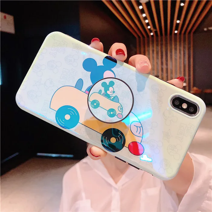 Для iPhone 11 Pro MAX забавные мультяшные милые очаровательные девчачьи мышь утка кронштейн Blue Ray IMD чехол для iPhone XR XS MAX X 6 6S 7 8 Plus - Цвет: 21