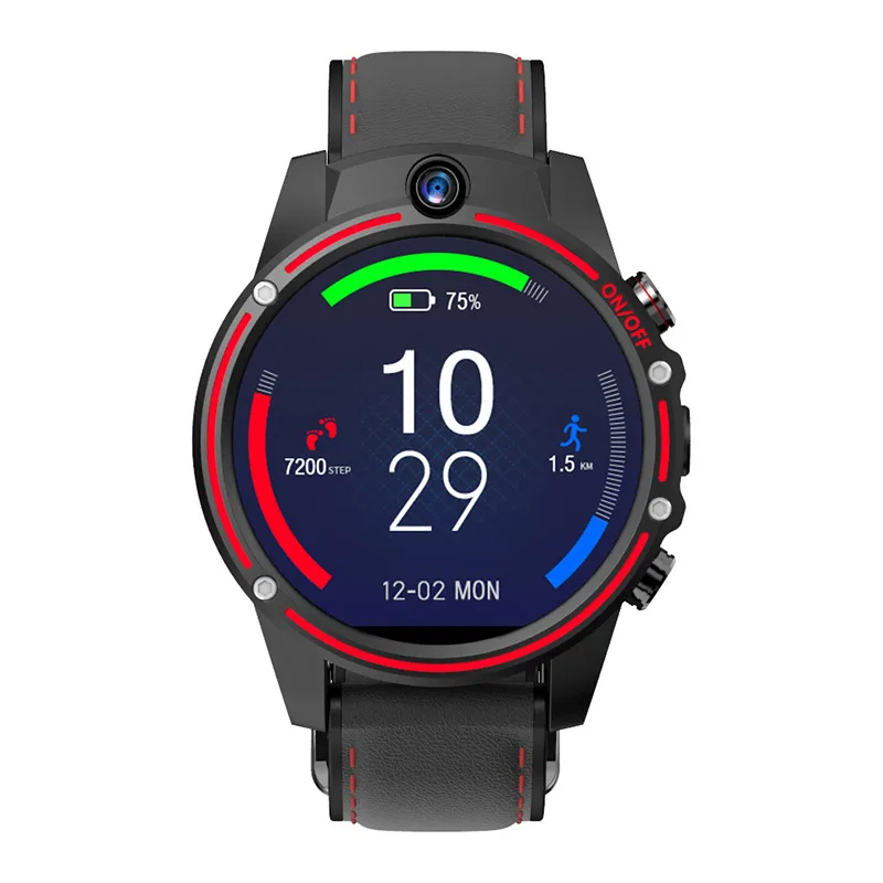 Новые смарт-часы KOSPET Vision, 3 ГБ, 32 ГБ, 1,6 МП, двойная камера, gps, спортивные, Android, 800 дюйма, мАч, Bluetooth, мужские Смарт-часы для IOS, Android - Цвет: Black Red