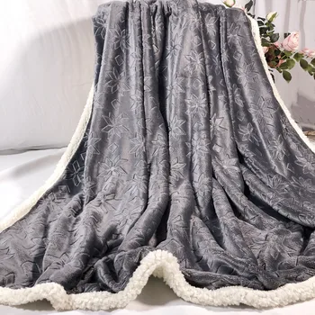

127x152 cm Sherpa Fleece Blanket Throw Size Gray Plush Throw Blanket Fuzzy Soft Blanket Microfiber