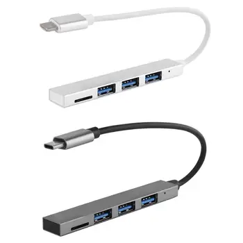 

Portable USB-C HUB Multifunction Type-C to 3 Ports USB 2.0+TF Card Slot Converter OTG Adapter Cable for Samsung Huawei Notebook