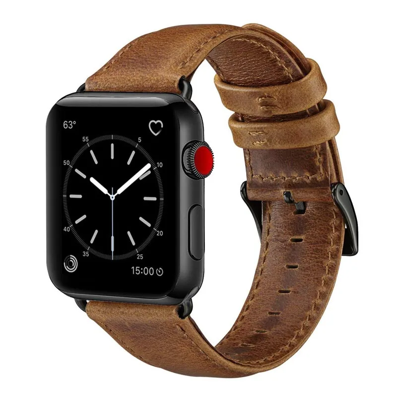 Темно-коричневый ремешок из натуральной коровьей кожи для Apple Watch 42 мм 44 мм Viotoo мужской ремешок для iWatch 5 4 Band