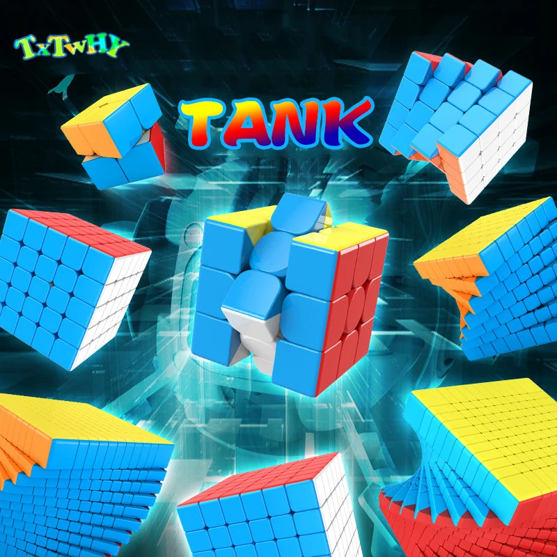 Танк shengshou 2x2x2 cubo magico 3x3x3 magic speed cube stickerles 4x4x4 профессиональная головоломка 5x5x5 волшебный куб упаковка детский подарок