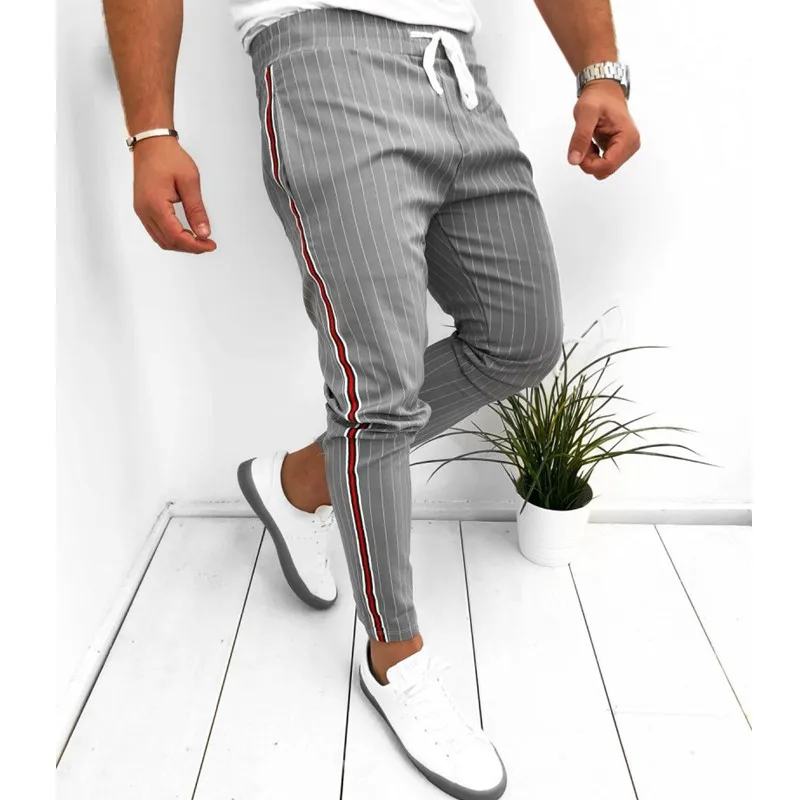 

Ankle-Length Linen Pants Men Drawstring Patchwork Trousers Hip Hop Jogger Pants Men Sweatpants Streetwear Men Pants B1