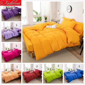

Pure Color Solid Yellow Duvet Cover Pillowcase Set Single Twin Queen Super King Size 150x200 180x220 200x230 220x240 Quilt Cover