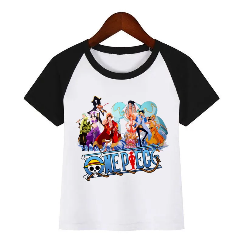 

Children One Piece Japanese Anime T-shirt Diy Print T Shirt Baby Kids Funny Clothes Children Summer T-shirt