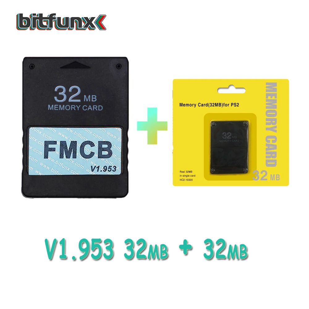 FMCB 32MB AND 32MB V1.953 FMCB McBoot карта 8 Мб/16 Мб/32 Мб/64 МБ+ набор карт памяти 8 Мб/16 Мб/32 Мб/64 МБ/128 МБ - Цвет: FMCB 32MB AND 32MB