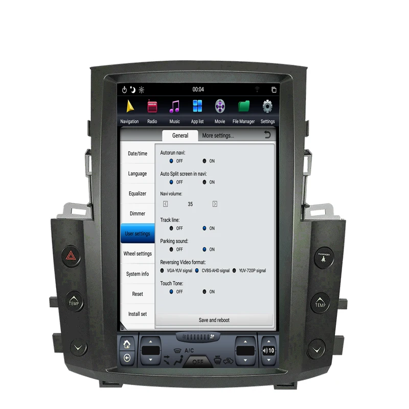 Perfect NAVITOPIA 12.1inch 4G+64GB Tesla Style Vertical Screen Android 8.1 Car DVD GPS Navigation for Lexus LX570 14