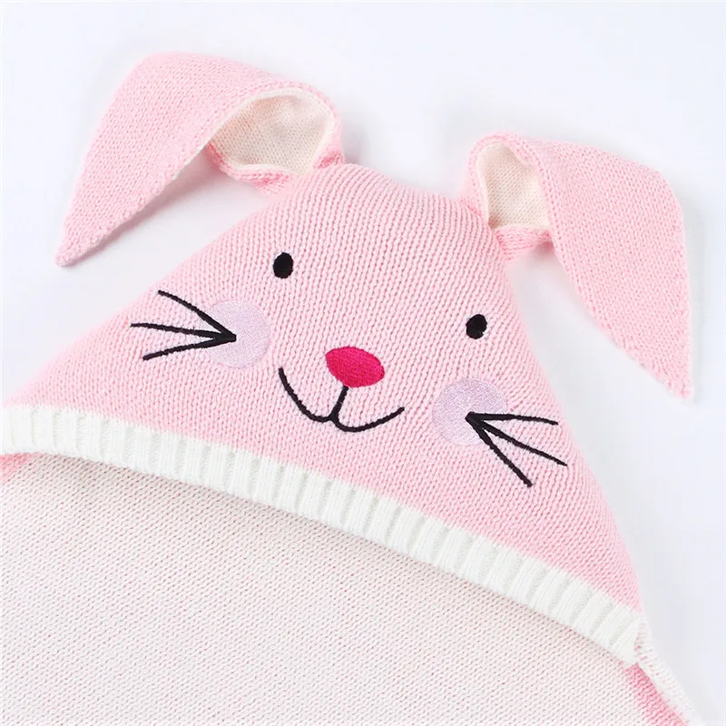 Baby stroller sleeping bag Winter Newborn Baby Warm Cartoon Knitt Swaddle Hooded Blankets Wrap Sleeping Bag baby blanket #4O22 (9)