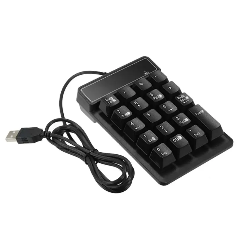 

Mini USB Wired Numeric Keypad 19 Keys Digital Number Pad Numpad Keyboard for Windows XP/7/8 Laptop PC Computer Accessories U4LD