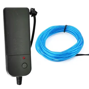

1pc 3M Flexible EL Wire Tube Rope Battery Powered Flexible Neon Light Car Party Wedding Decoration With Controller