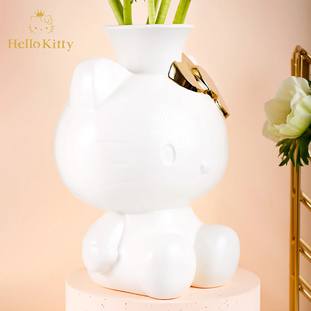 HELLO KITTY, Цветочная ваза принцессы, керамическая ваза для свадьбы, дома, дня рождения, гостиной, спальни, настольные украшения, современные аксессуары