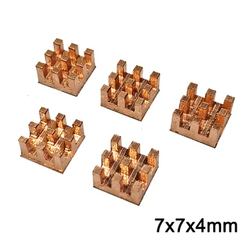 

5pcs Pure Copper Mini Heat Sink Memory RAM Adhesive Back Cooling For VGA DDR MOS GPU IC Chipset Radiator Cooler Heatsink 7x7x4mm