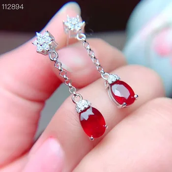 

Best Gift Natural and Real Ruby earring gemstone Jewelry 925 sterling silver for women Earring Party Ring