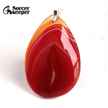 

High Quality Pendentif Real Natural Red Botswana Agates Stone Pendant Chains Necklace For Women Jewelry Making BC014