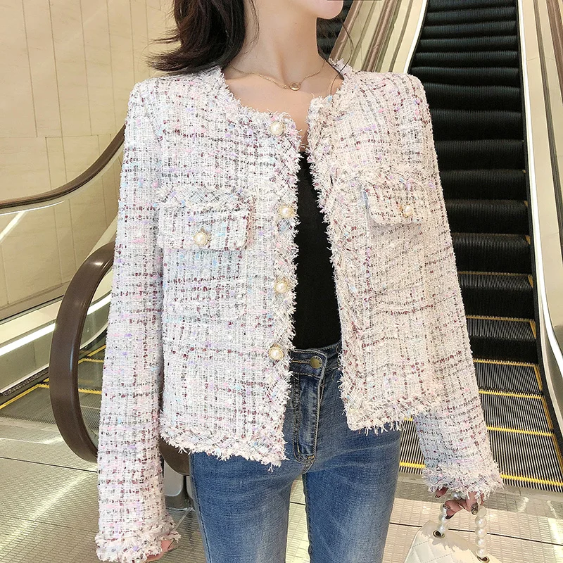 Autumn  Ladies net red mid-length suit Jacket 2021 French style belted thin ladies temperament professional ladies slim Jacket white pant suit set