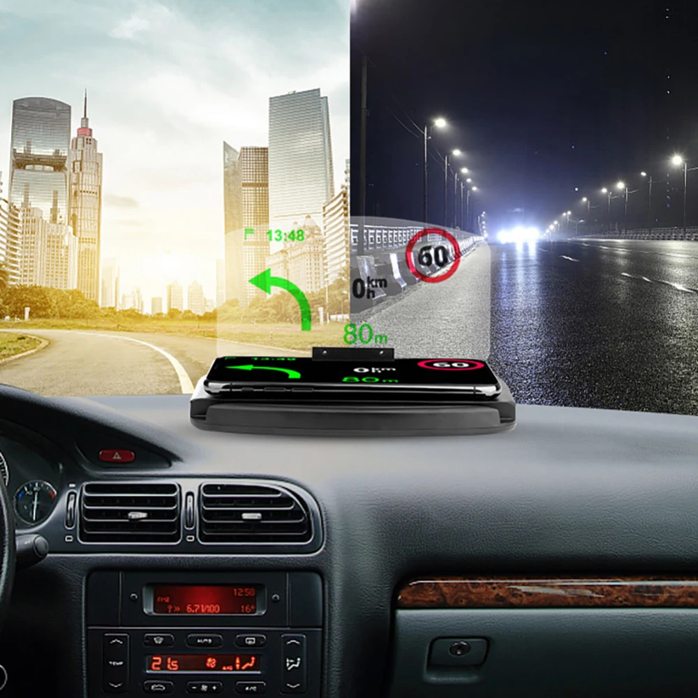 Автомобильный держатель для телефона универсальный gps навигационный кронштейн HUD HD проекционный дисплей