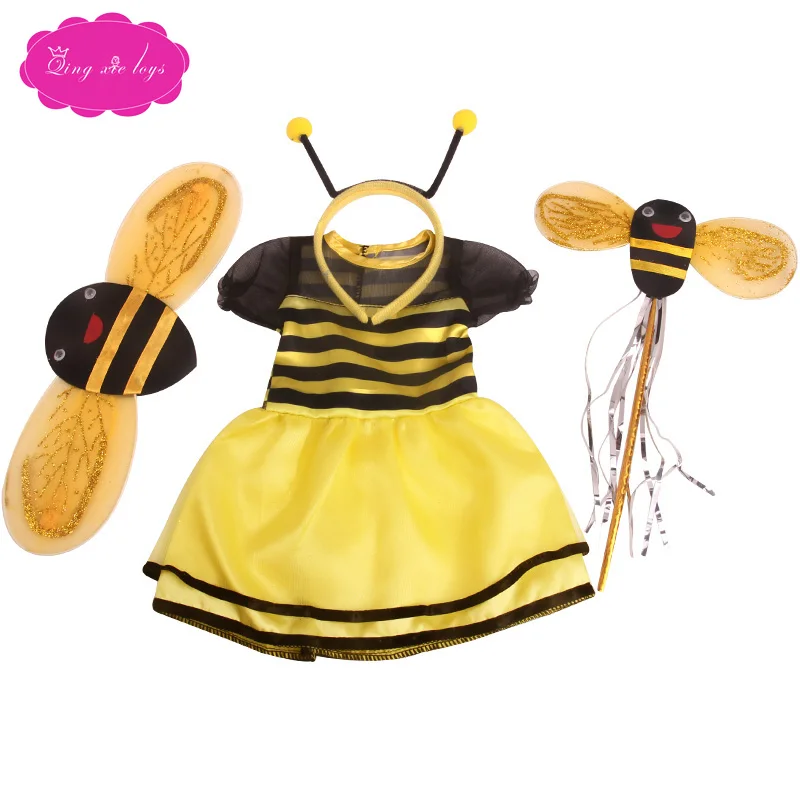 18 inch Girls doll dress baby girl Red skirt and wings American newborn accessories fit 43 cm baby dolls c812