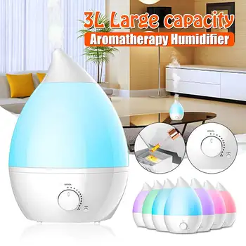 

3.4L 25W Essential Oil Diffuser Ultrasonic Mist Humidifier Air Purifier 7 Color Change LED Light Home Air Conditioning Appliance