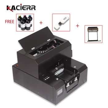 Günstig 2021 UV Inkjet Drucker A4 Druck Glas Handy Shell Holz Metall Flasche Multifunktionale LED Digital Flache Zylinder