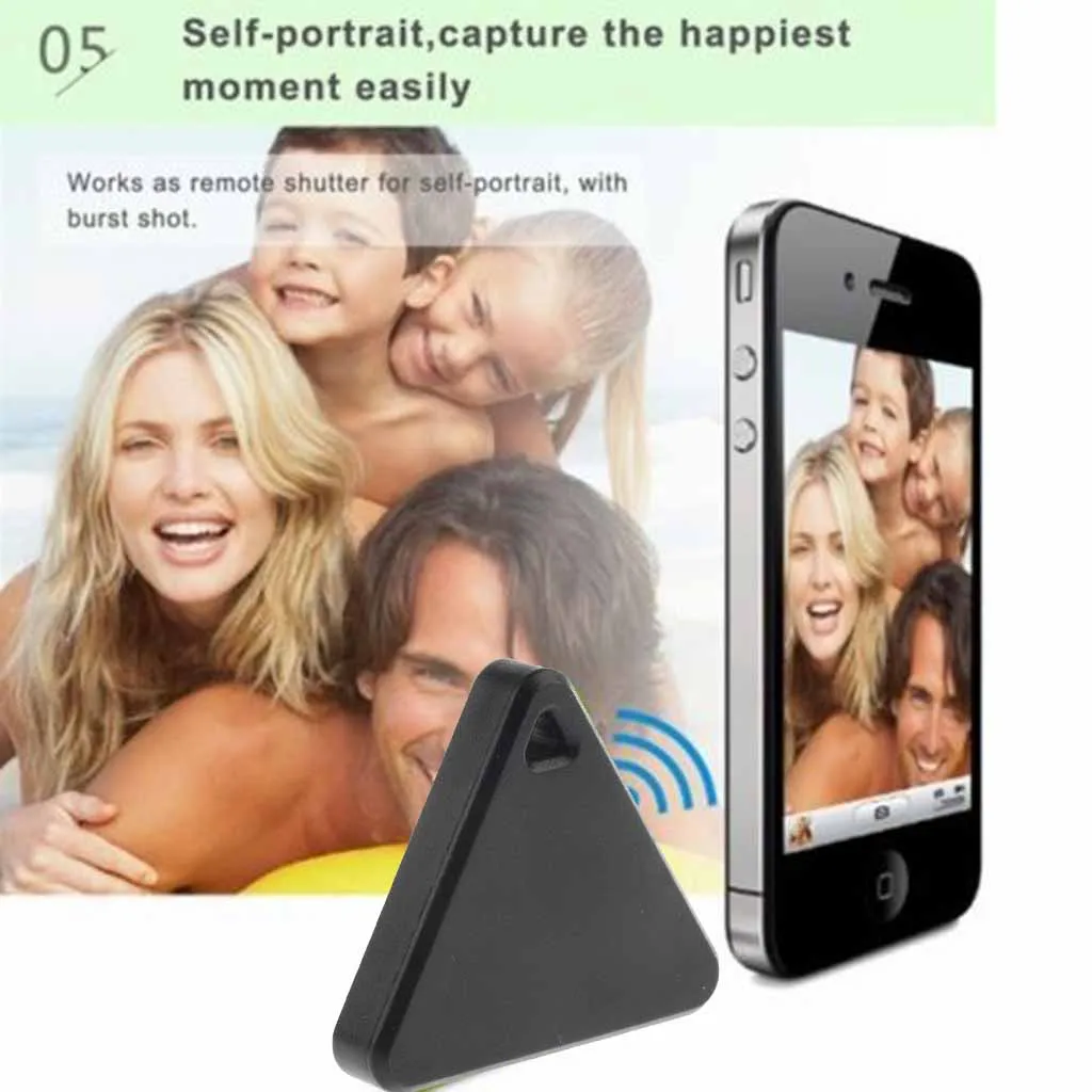 Black Smart Key Finder Anti-lost Tag Mini Bluetooth Pet Tracking Alarm GPS Locator Triangle
