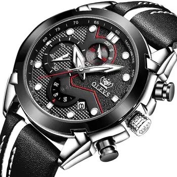 

Ayhaus Men's Watches Luxury Business Sports Calendar Leather Belt Band Multifunctional Quartz Watches relojes Free Shipping