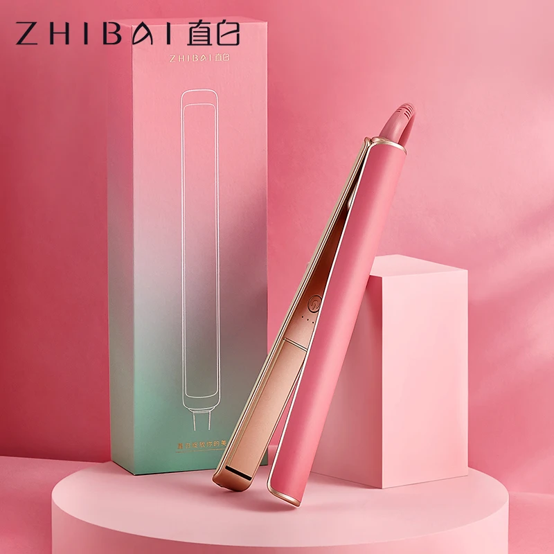 

ZHIBAI Anion Hair Care Straightening Curling Iron Electric Hair Hot Plywood Straight Clip Bang Splint Pink Green