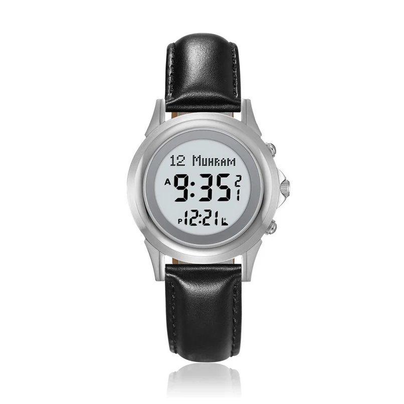 Prayer Watch With Qibla Compass Hiji Azan Time Muslim Wrist Clock For
