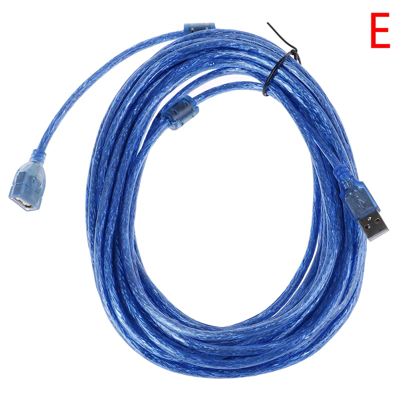 Прозрачный синий usb-накопитель 2,0 Удлинительный кабель Линия передачи данных Кабель Штекерный к женскому 0,3 м, 1,5 м, 3 м, 5 м, 10 м