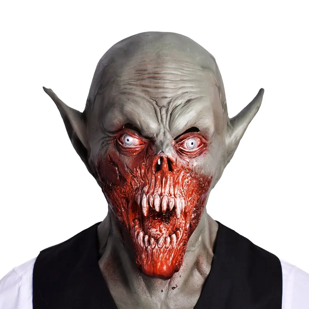 Маскарадный костюм зомби демон Латекс страшный Вампир череп маска Ужас Косплей реалистичный страйкбол реквизит