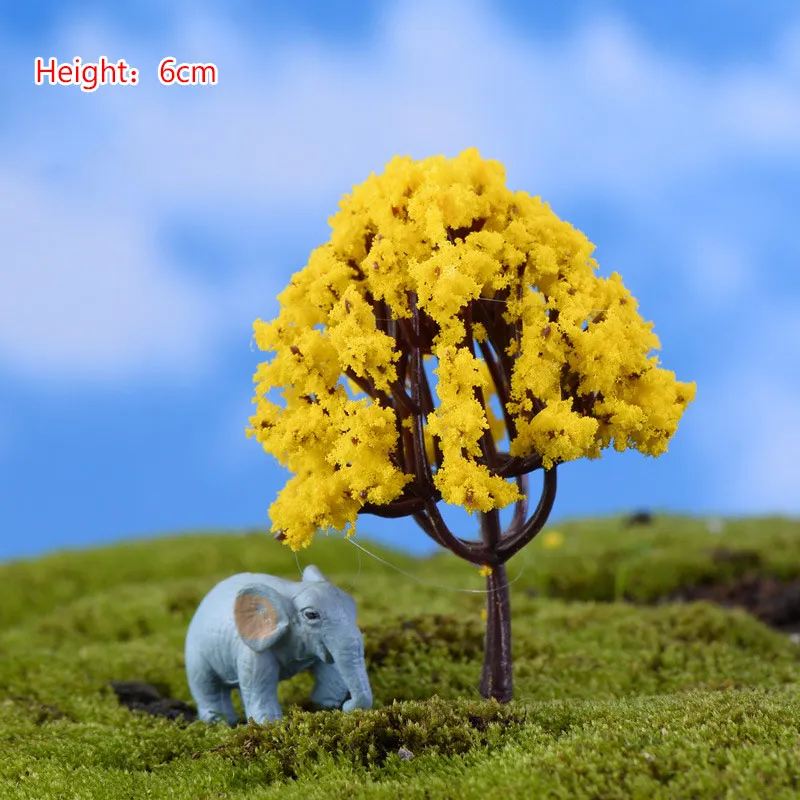 Пластиковые миниатюрные садовые фигурки микроландшафта 1 шт. популярные мини украшения для дома Сакура моделирование деревьев высокое качество - Цвет: 7