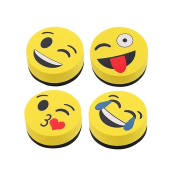 

4PC Magnetic Whiteboard Wipe Cute Cartoon Pattern Sponge Office Repeated Wipe Board Eraser Learning Supplies