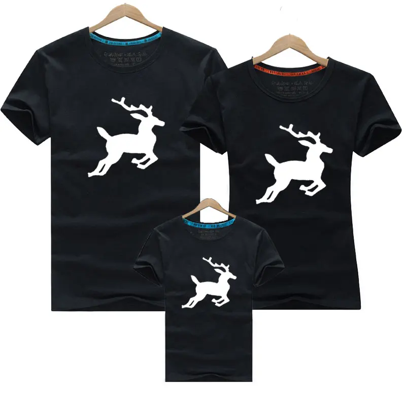 Christmas Family Look Deer Mommy and Me Clothes Christmas Matching Family Clothing Sets Mother Daughter Father Baby T-shirt