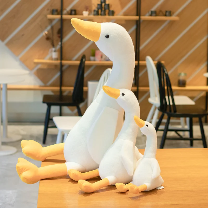 Pato blanco de peluche grande para niños, juguete de Tamaño gigante, cielo, pato rosa, ganso de cuello largo, realista, regalo de cumpleaños