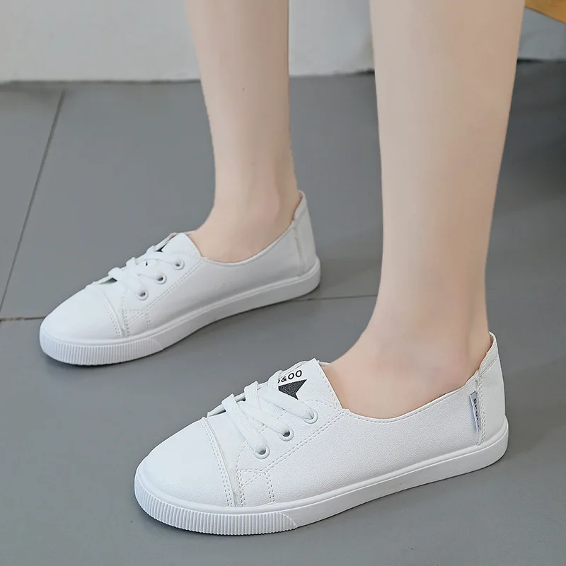 

2019 Summer New Style Low-Cut Breathable Loafers Canvas Shoes White Lazy White Shoes Slip-on WOMEN'S Shoes