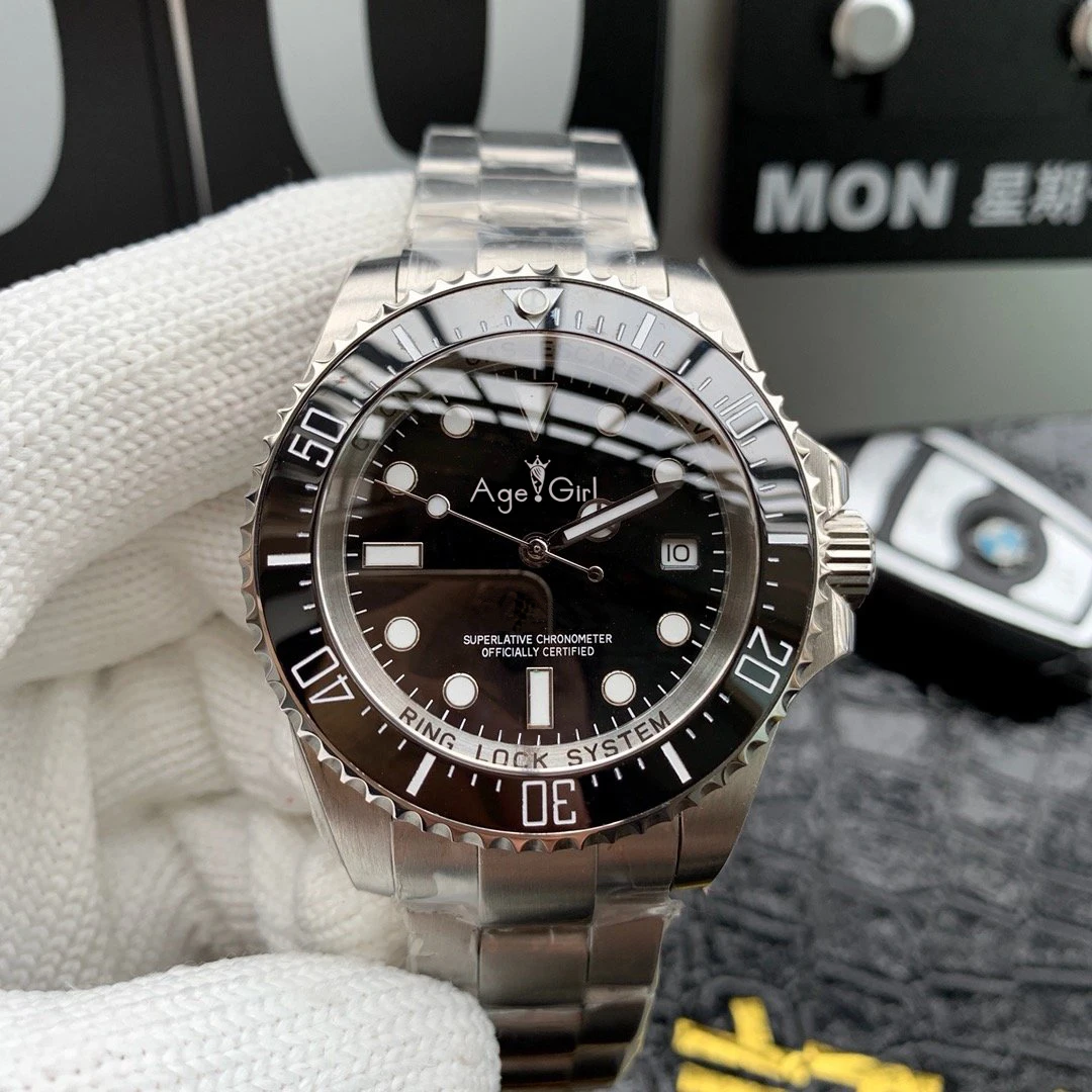 

Brand New Men Ceramic Bezel Stainless Steel Automatic Mechanical Black Blue Sport Sapphire Bracelet Date Watch 44mm