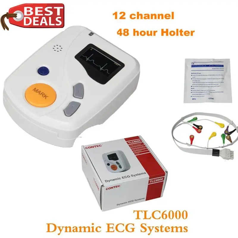 Динамический TLC6000 48 часов 12 каналов ЭКГ/ЭКГ Holter монитор Alalyzer Recorde CONTEC Производство