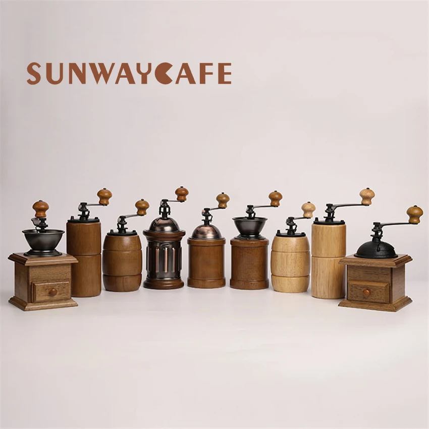 Classical Wooden Manual Coffee Grinder Hand Stainless Steel Retro Coffee Spice Mini Burr Mill With High quality Ceramic Millston|Manual Coffee Grinders| - AliExpress