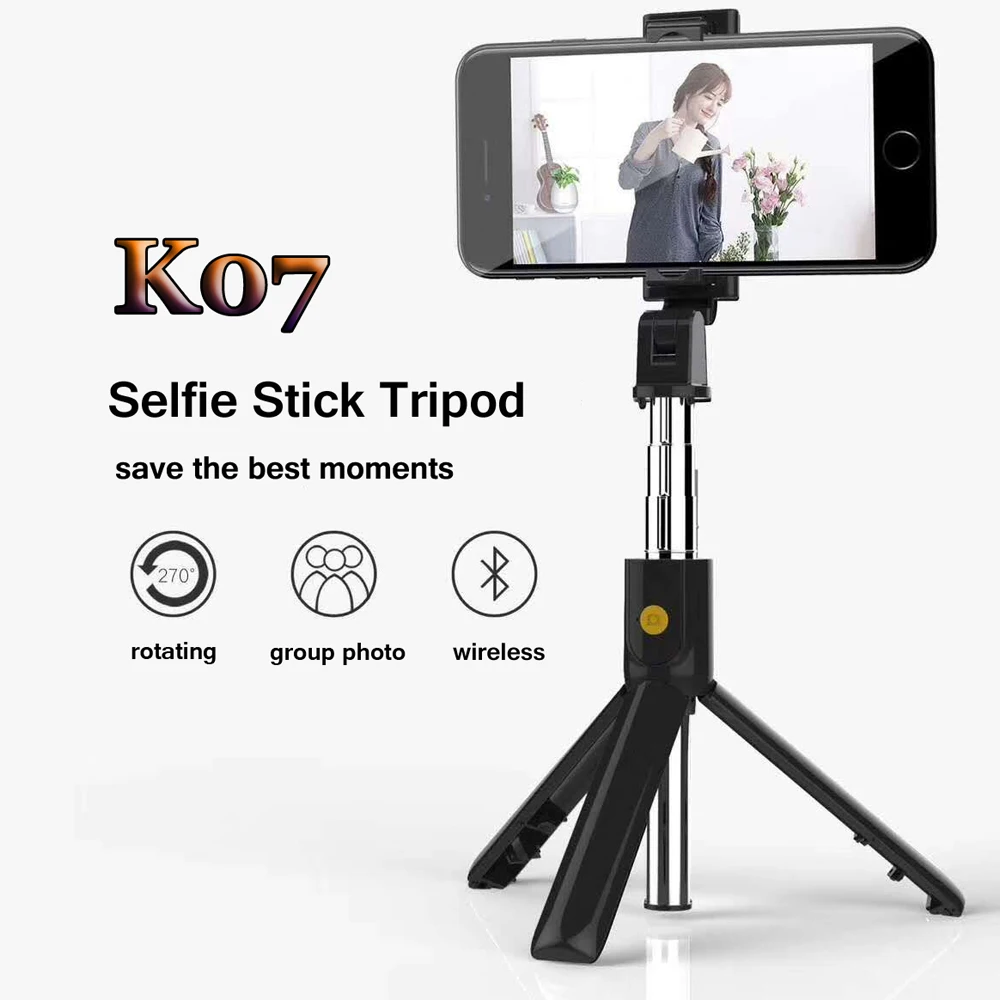 

3 in 1 Wireless Bluetooth Selfie Stick for iphone/Android/Huawei Foldable Handheld Monopod Shutter Remote Extendable Mini Tripod