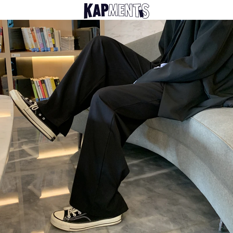 KAPMENTS Men Overalls Wide Legs Streetwear Baggy Pants 2023 Spring Mens Black Harajuku Sweatpants Male Casual Harem Joggers 5XL 2