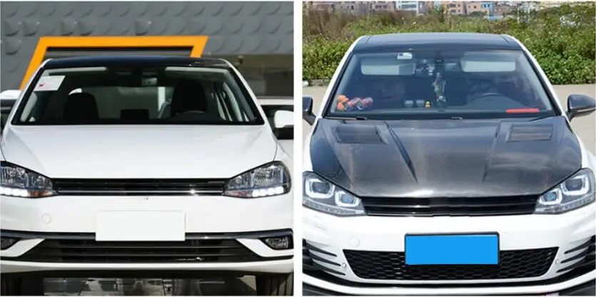 Карбоновый автомобильный передний бампер, капоты для Фольксваген Гольф 7 GTI Rline 7.5R