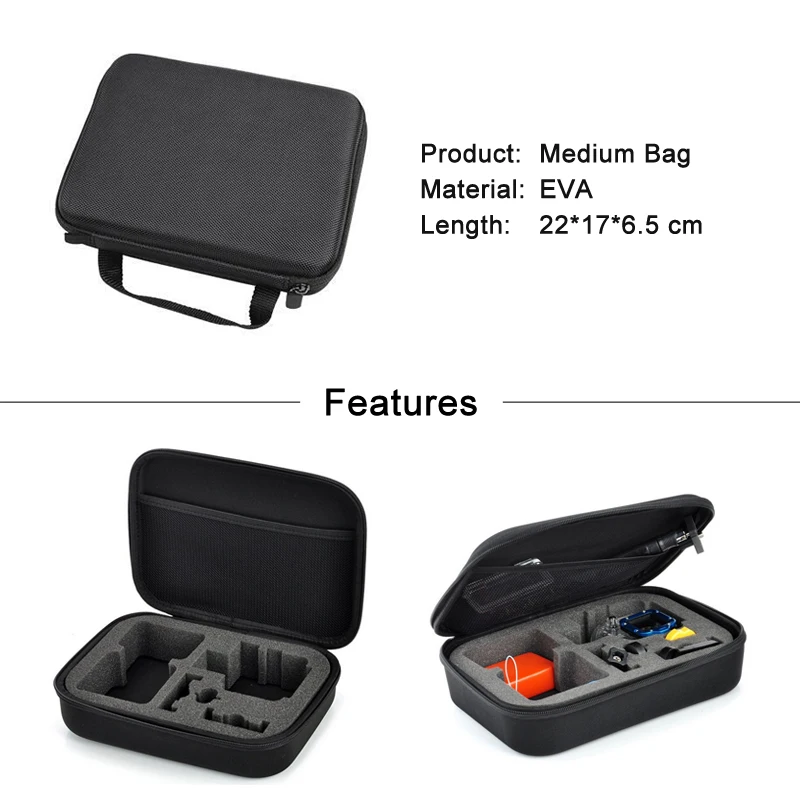 Sport Camera Portable Storage Case Collection Bag for GoPro Hero 11 10 9 8 Session SJCAM Xiaomi Yi 2 4K Mijia Go Pro Accessories camera case