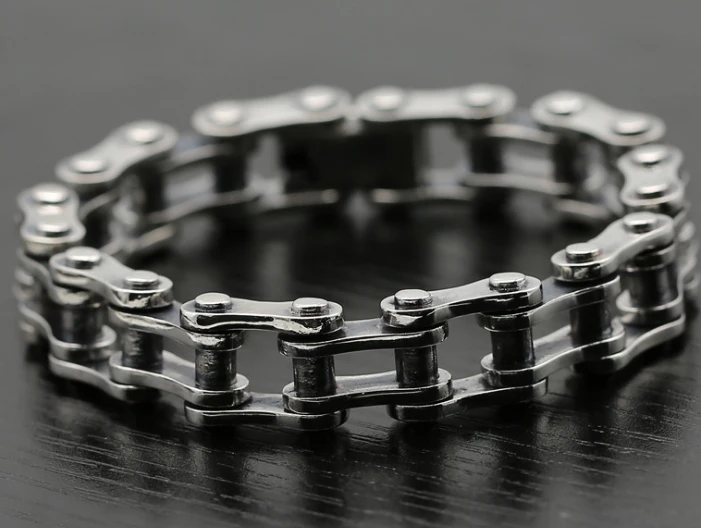 78 г 925 пробы Серебряный Байкерская велосипедная цепь браслет мужской подарок ювелирные изделия 20 см A2672