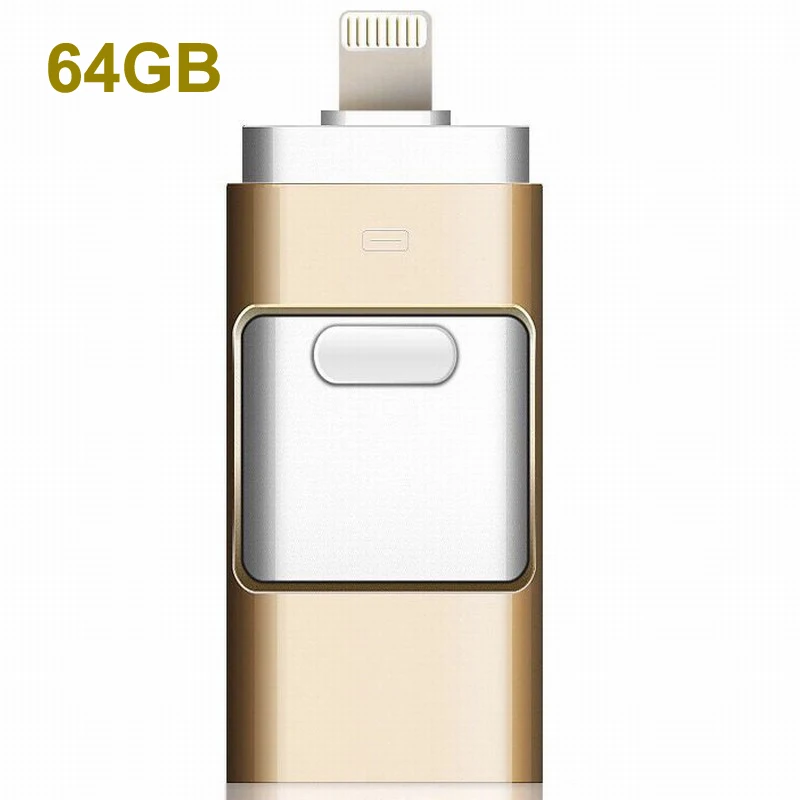Мини мобильный телефон U диск 64 ГБ для iPhone 11 X XR XS 8 7 6 5 iPad 128 ГБ USB флеш-накопитель OTG IOS 13 Lightning-USB 3 в 1 u-диск - Цвет: 64GB U disk