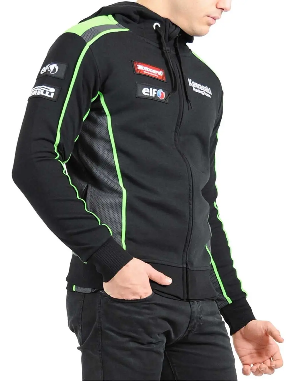Мужские мотоциклетные кофта с капюшоном &quotKawasaki&quot racing moto для верховой езды